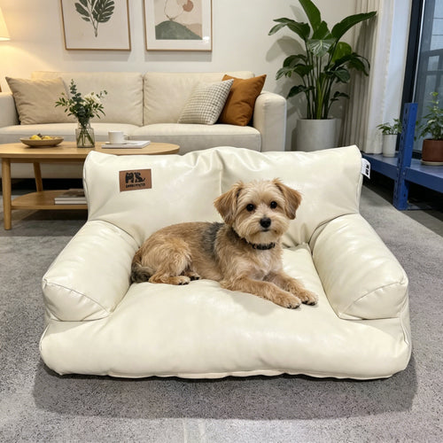 Bed Suitable for Small Dogs & Cats - Retro Oil Wax Couch Bed, Portable Travel Bed with Washable, Compact Indoor/Outdoor Furniture for Home, Bed, Balcony - Cozy Durable Bedding for Puppies & Kittens