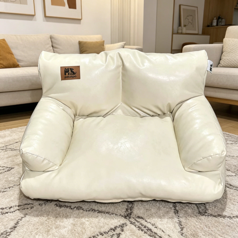 Bed Suitable for Small Dogs & Cats - Retro Oil Wax Couch Bed, Portable Travel Bed with Washable, Compact Indoor/Outdoor Furniture for Home, Bed, Balcony - Cozy Durable Bedding for Puppies & Kittens