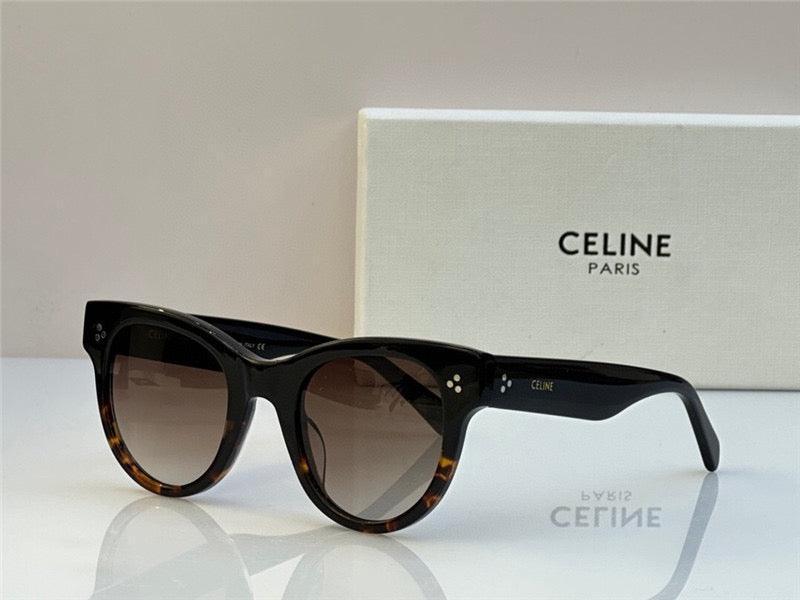 Celine Paris tortoiseshell sunglasses with dark gradient lenses, luxury eyewear on display.