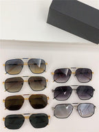 Collection of men's square aviator sunglasses in assorted frame and lens colors with case