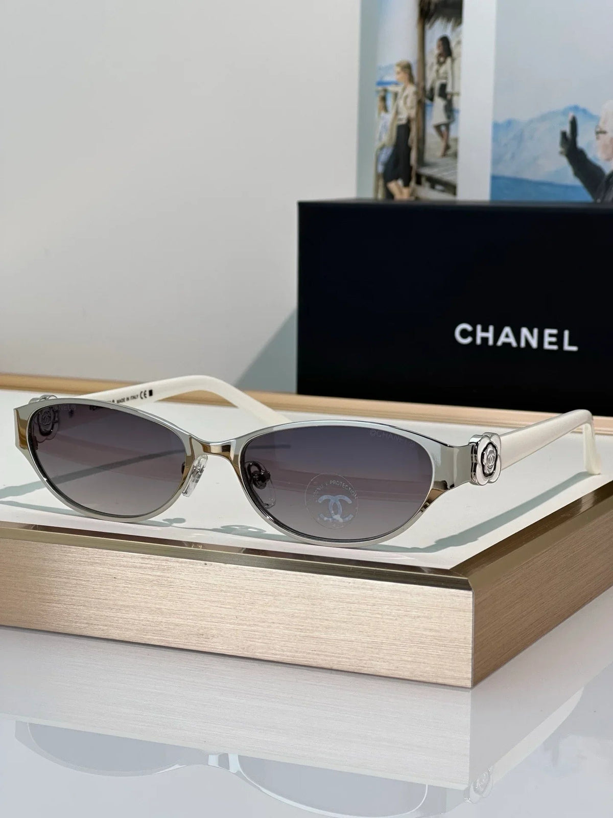CHANEL 4166 Camellia Rectangle Sunglasses Eyewear  🖤