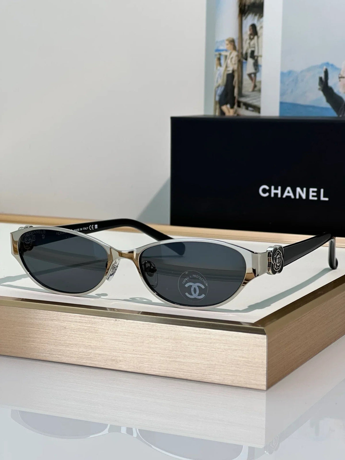 CHANEL 4166 Camellia Rectangle Sunglasses Eyewear  🖤