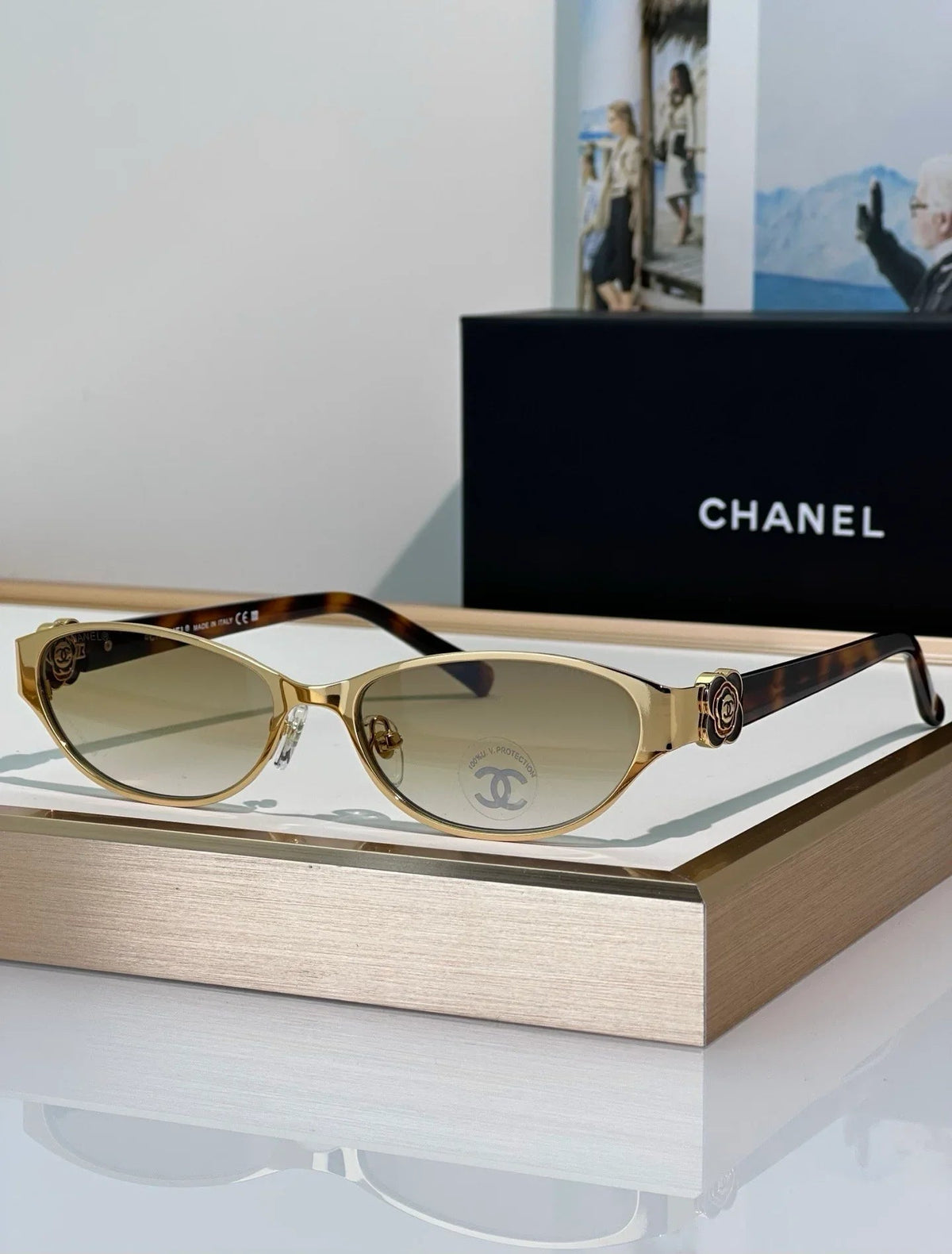 CHANEL 4166 Camellia Rectangle Sunglasses Eyewear  🖤