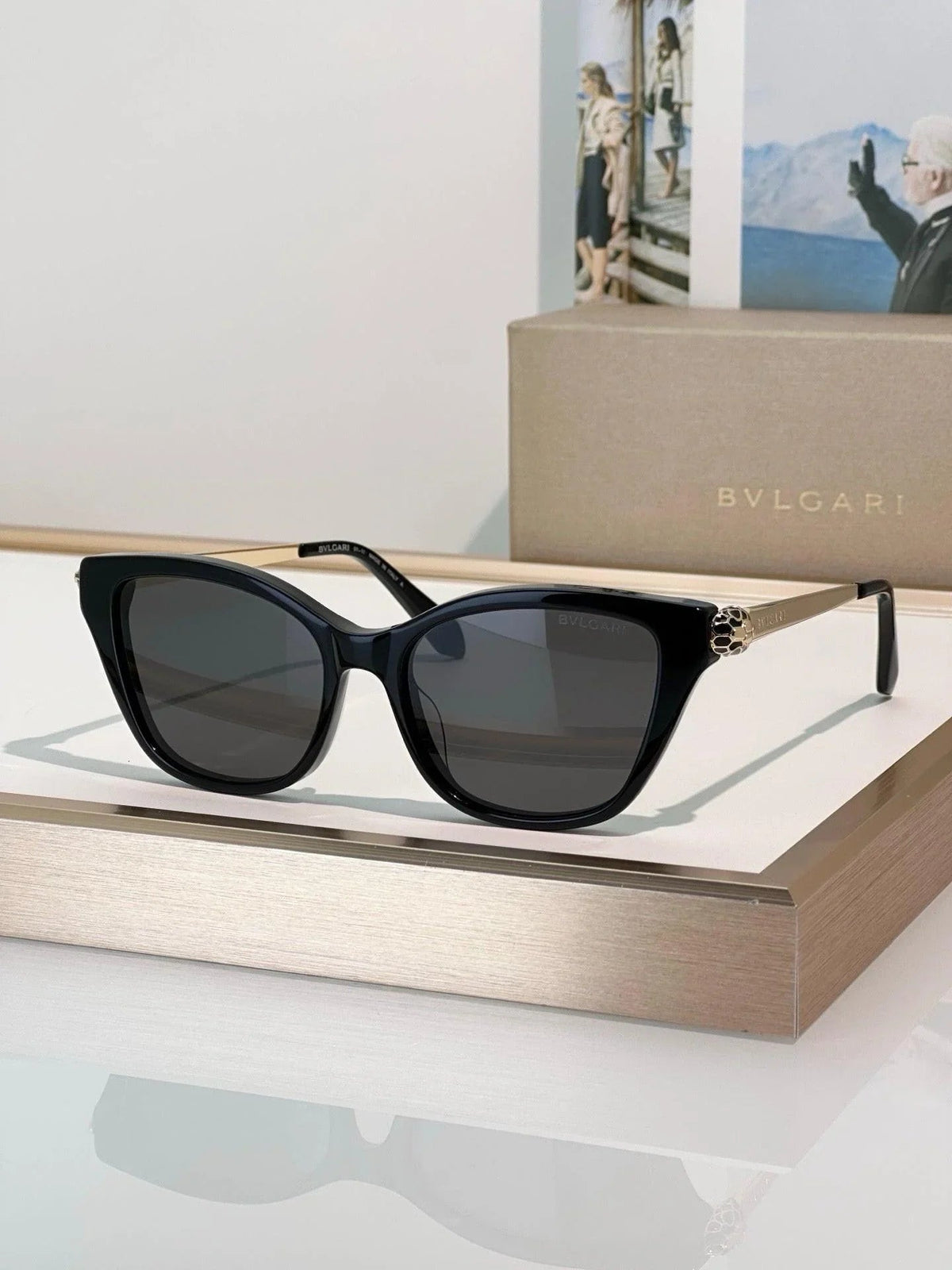 BVLGARI Serpenti Forever Black Cat Eye Sunglasses ✨