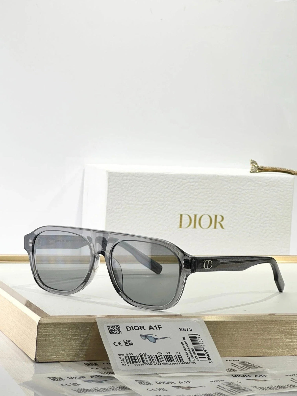 DIOR CD Icon A1F Transparent Beige Pilot  Sunglasses ✨
