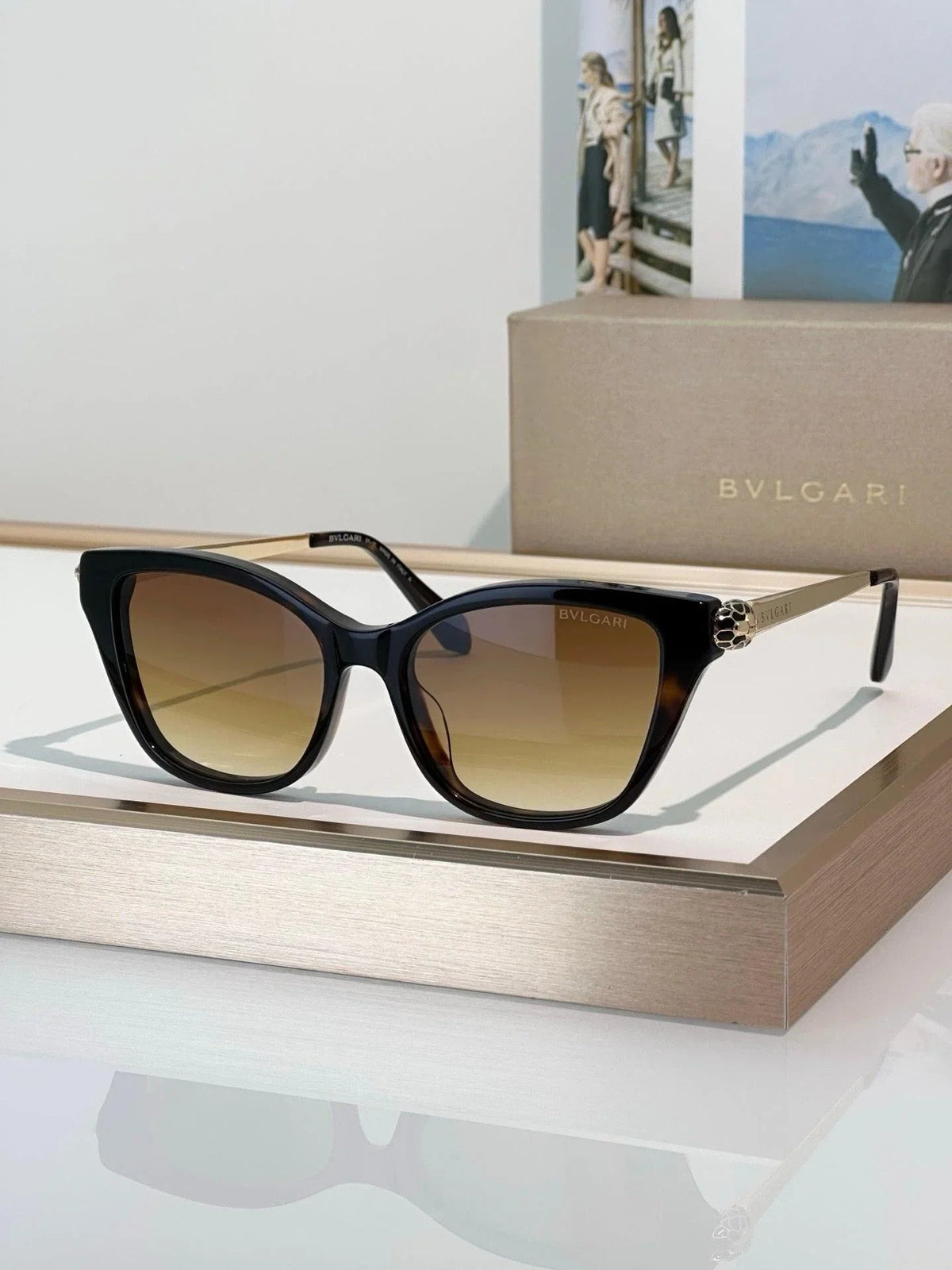 BVLGARI Serpenti Forever Black Cat Eye Sunglasses ✨