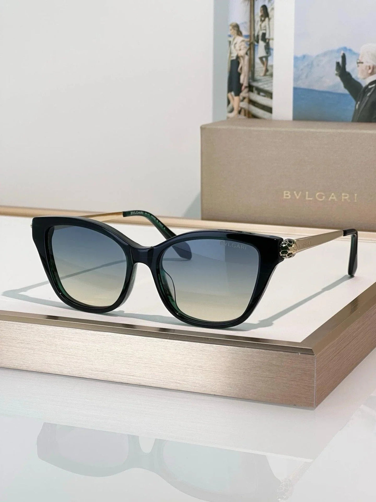 BVLGARI Serpenti Forever Black Cat Eye Sunglasses ✨