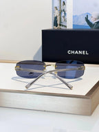 CHANEL 4067 Purple Rimless Women Sunglasses Square Chanel Eyewear  🖤