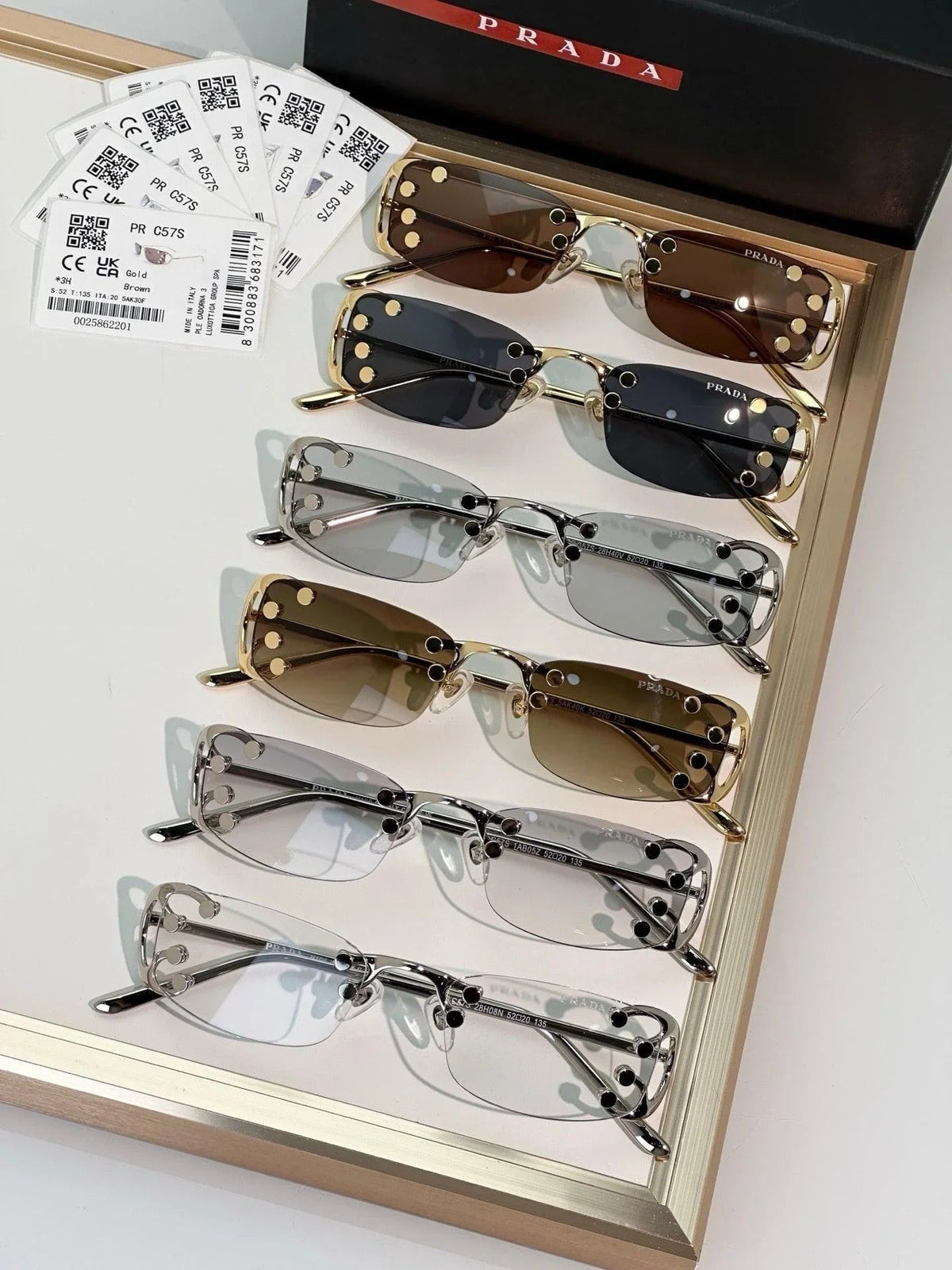 PRADA SPRC57 Prada Runway Transparent Lenses Sunglasses🟥