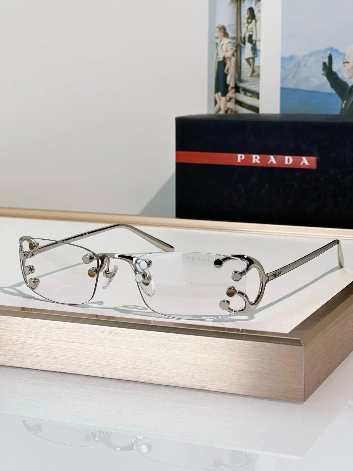 PRADA SPRC57 Prada Runway Transparent Lenses Sunglasses🟥