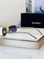 CHANEL 4067 Purple Rimless Women Sunglasses Square Chanel Eyewear  🖤