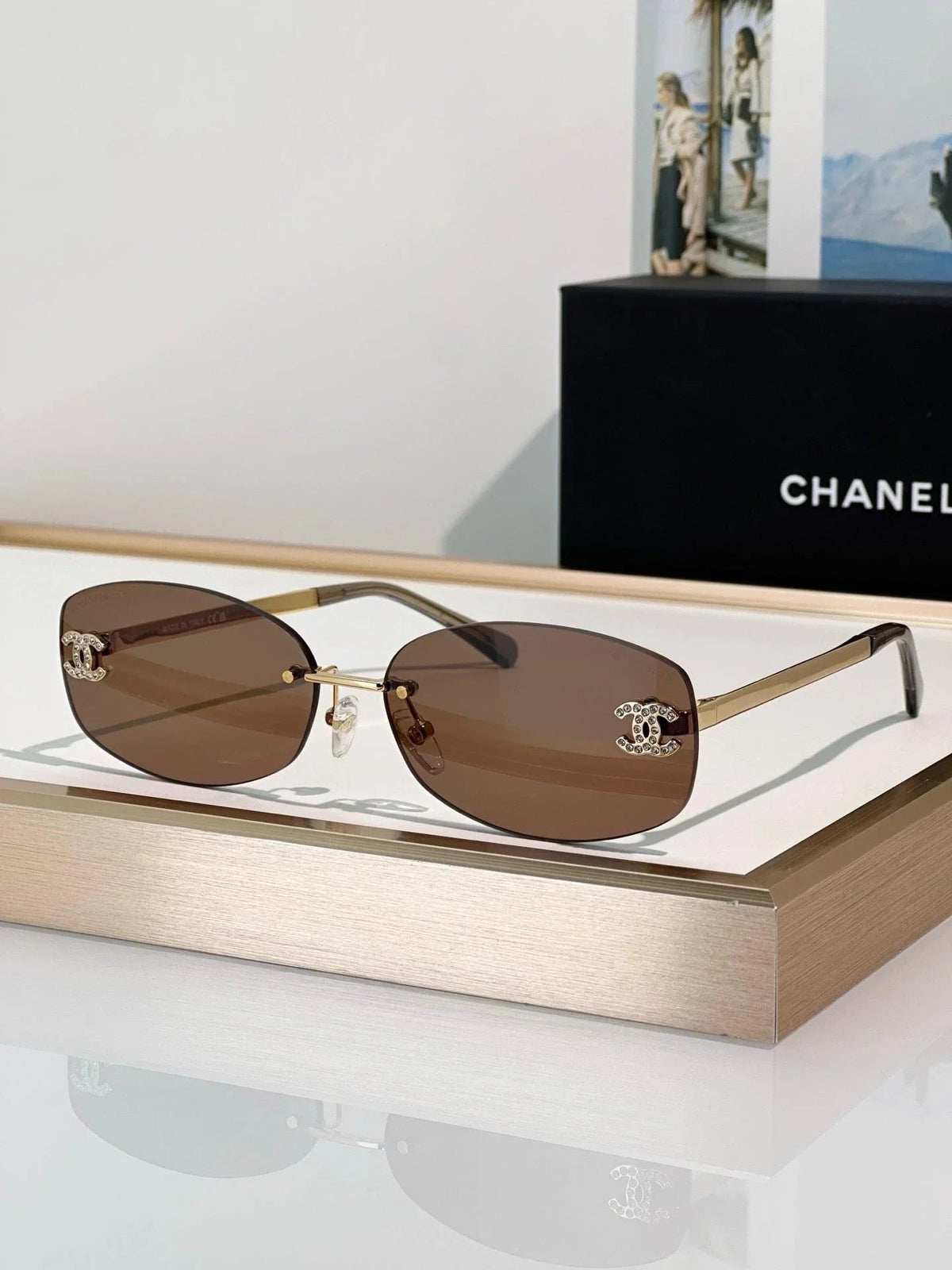 CHANEL 9561  Oval Sunglasses - Silver Pink Mirror - Chanel Eyewear  🖤