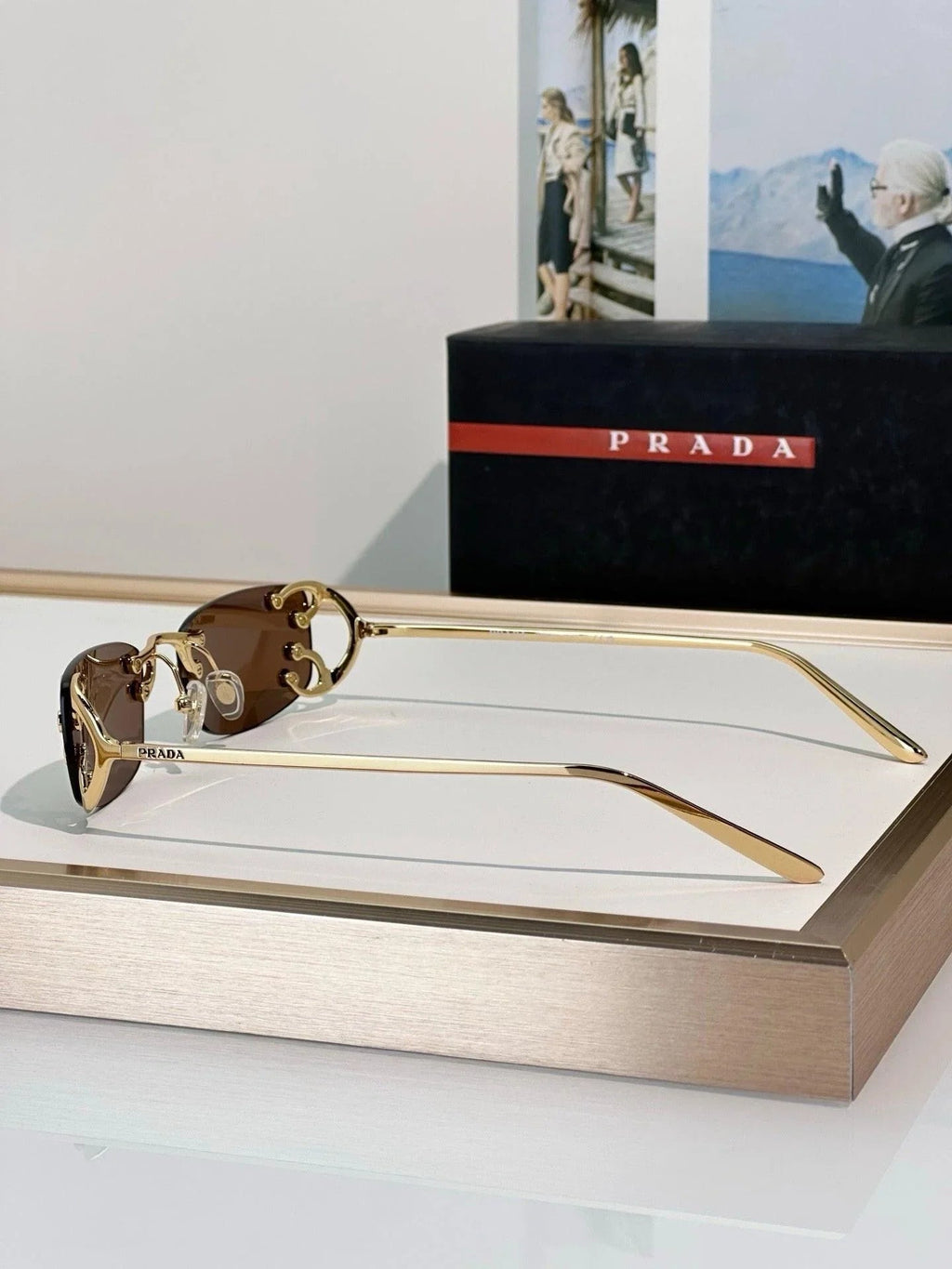 PRADA SPRC57 Prada Runway Transparent Lenses Sunglasses🟥