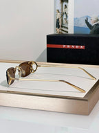 PRADA SPRC57 Prada Runway Transparent Lenses Sunglasses🟥