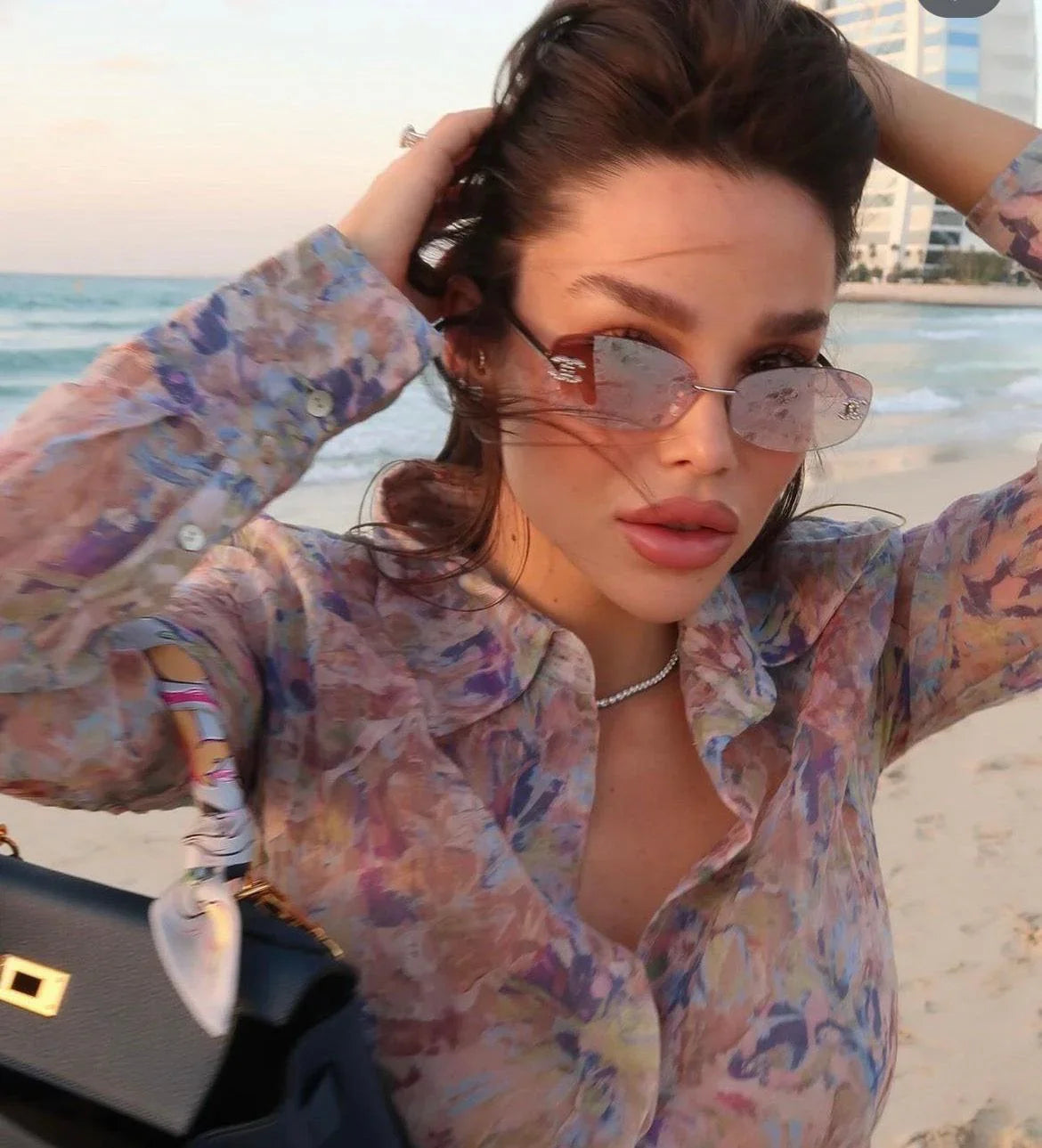 CHANEL 9561  Oval Sunglasses - Silver Pink Mirror - Chanel Eyewear  🖤