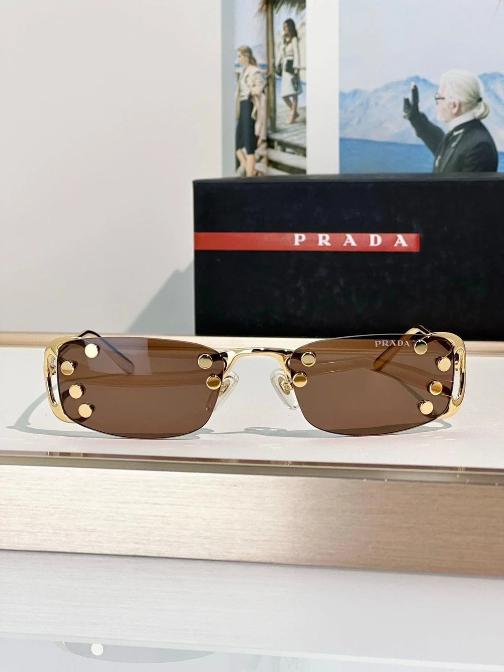 PRADA SPRC57 Prada Runway Transparent Lenses Sunglasses🟥