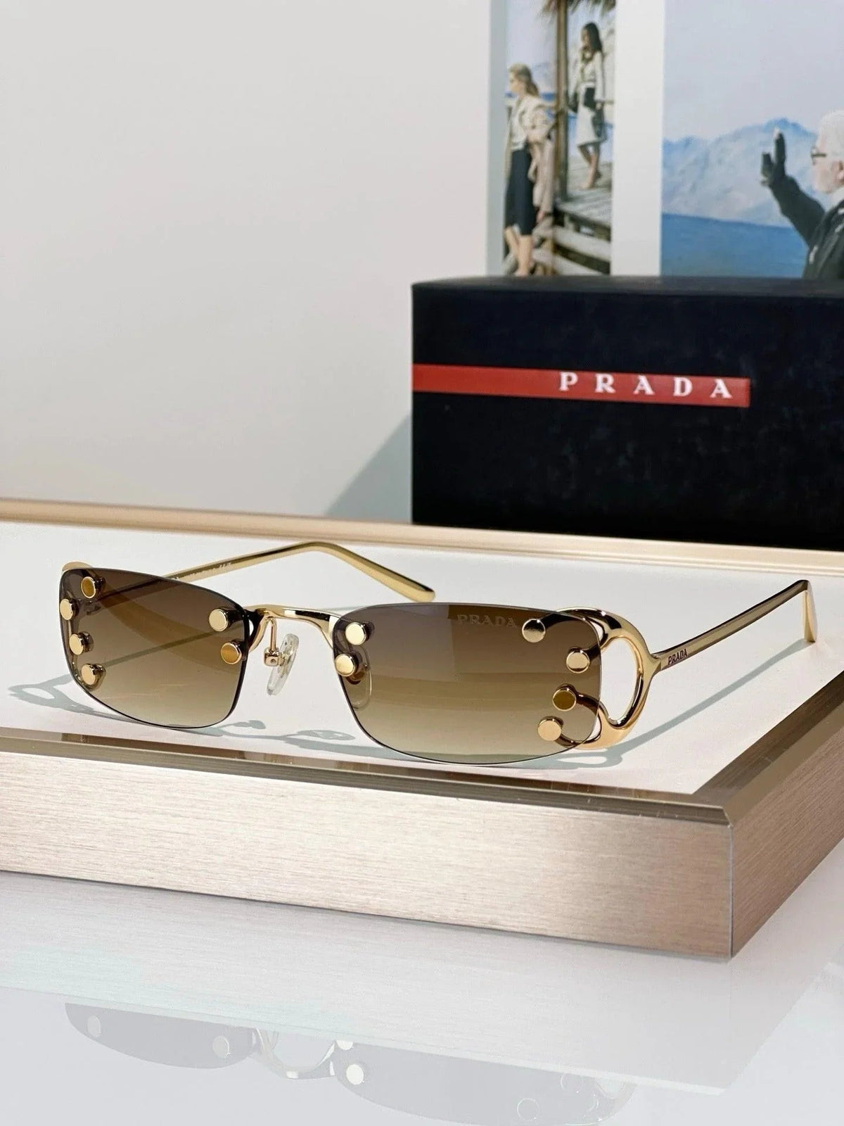 PRADA SPRC57 Prada Runway Transparent Lenses Sunglasses🟥