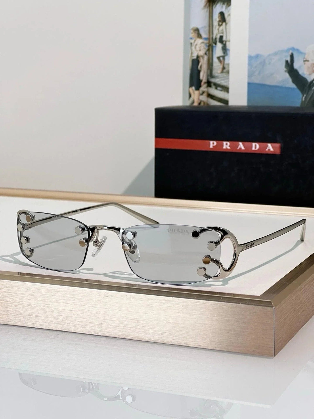 PRADA SPRC57 Prada Runway Transparent Lenses Sunglasses🟥