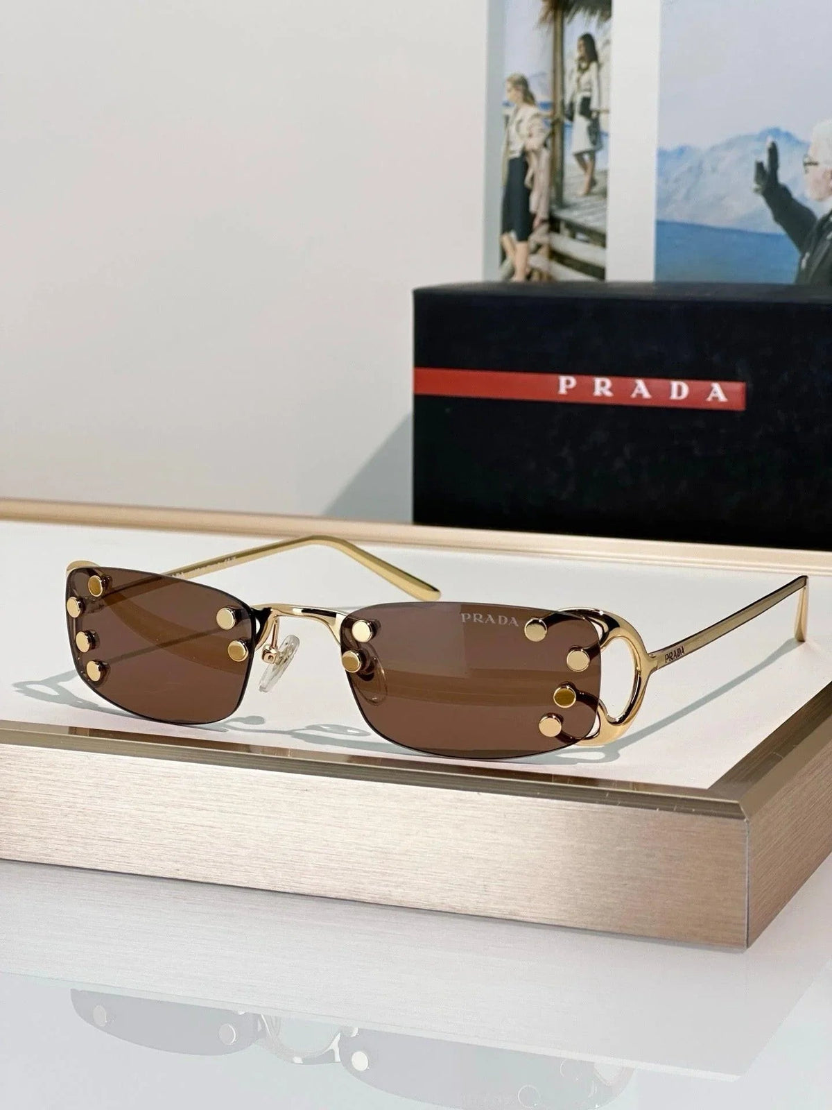 PRADA SPRC57 Prada Runway Transparent Lenses Sunglasses🟥