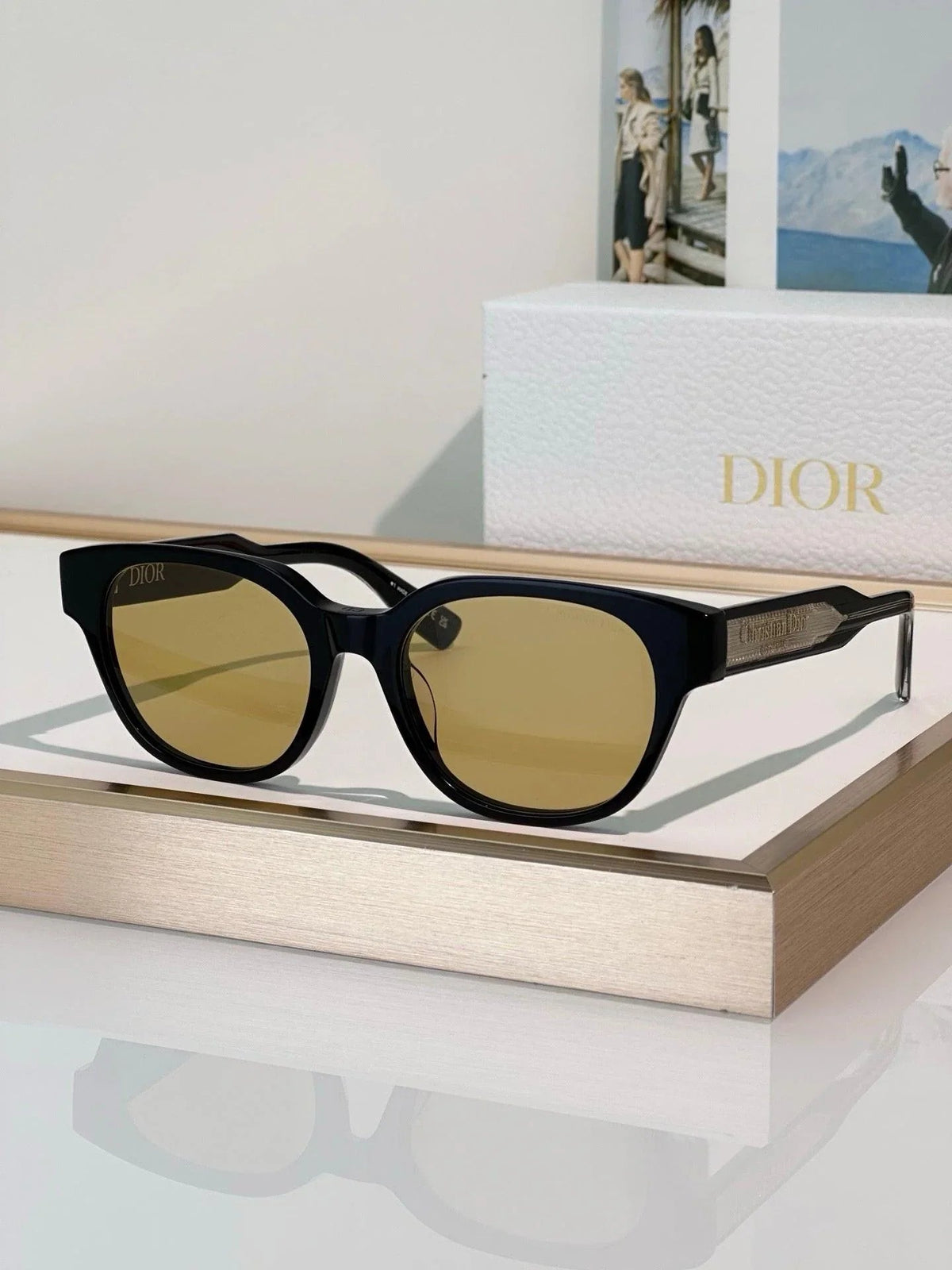 DIOR Christian Dior Label R1F Black and Beige Pantos Sunglasses  ✨