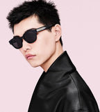 DIOR Christian Dior Label R1F Black and Beige Pantos Sunglasses  ✨