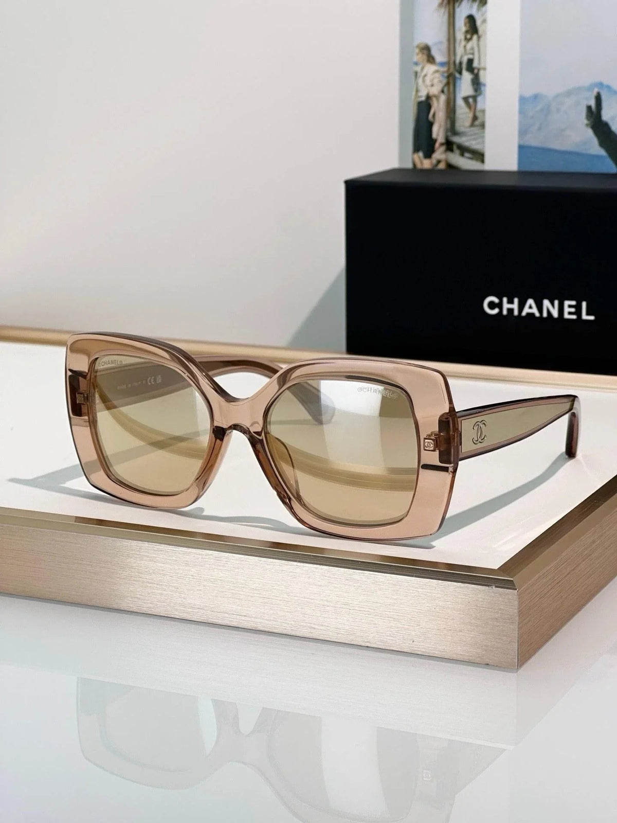 CHANEL 9173  Square Sunglasses - Silver Pink Mirror - Chanel Eyewear  🖤