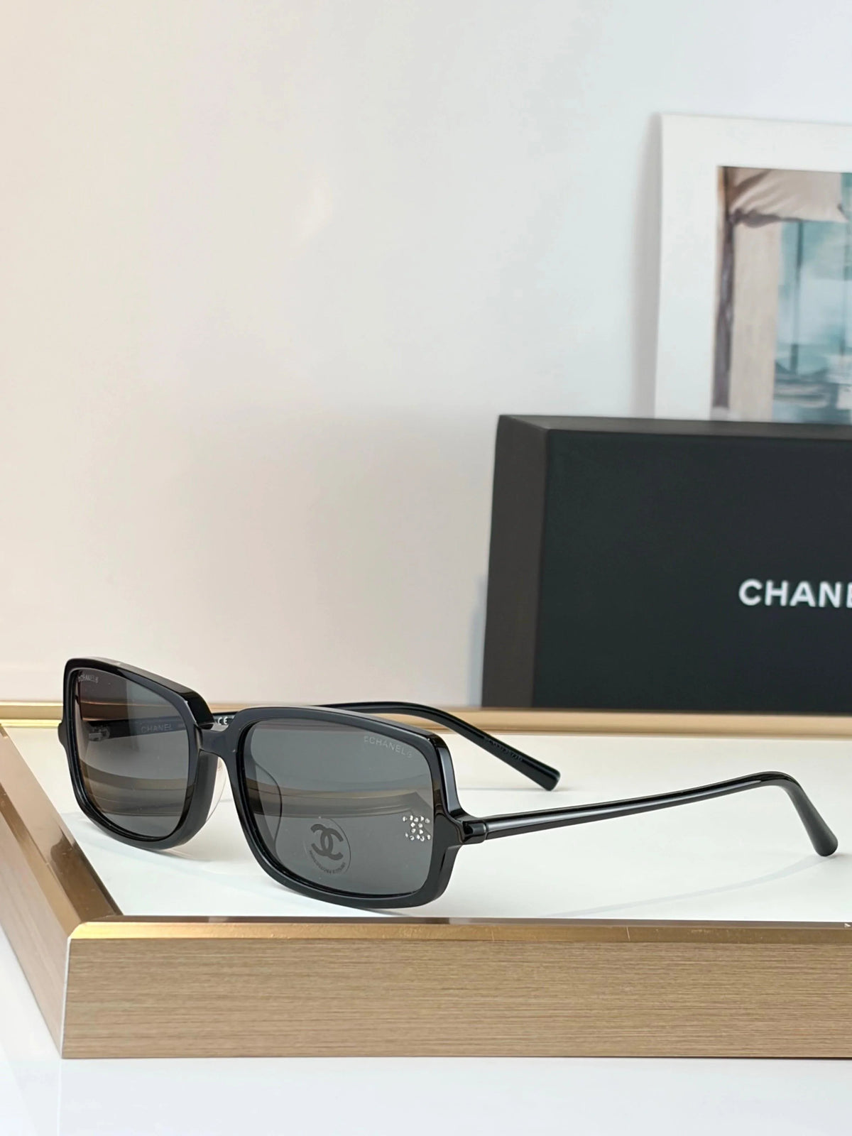 CHANEL 5043 Coco Mark Sunglasses Brown 55mm Square Chanel Eyewear  🖤