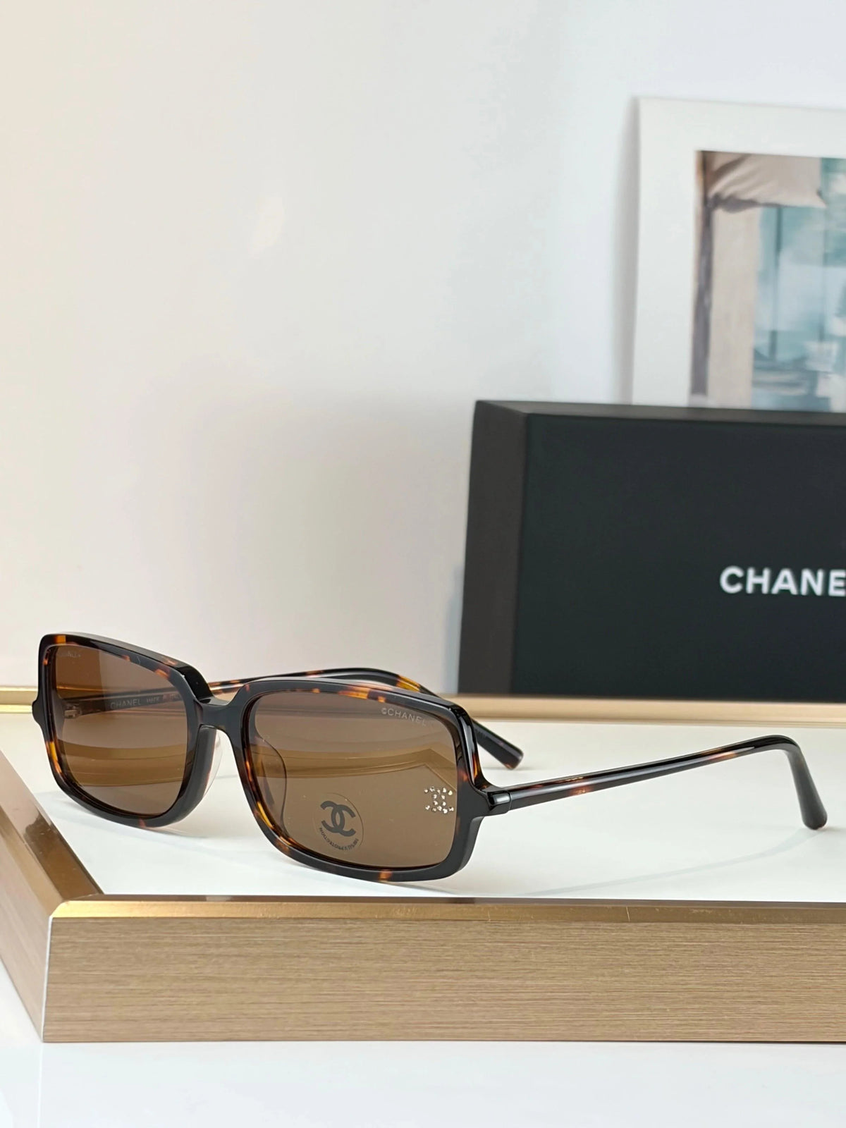 CHANEL 5043 Coco Mark Sunglasses Brown 55mm Square Chanel Eyewear  🖤