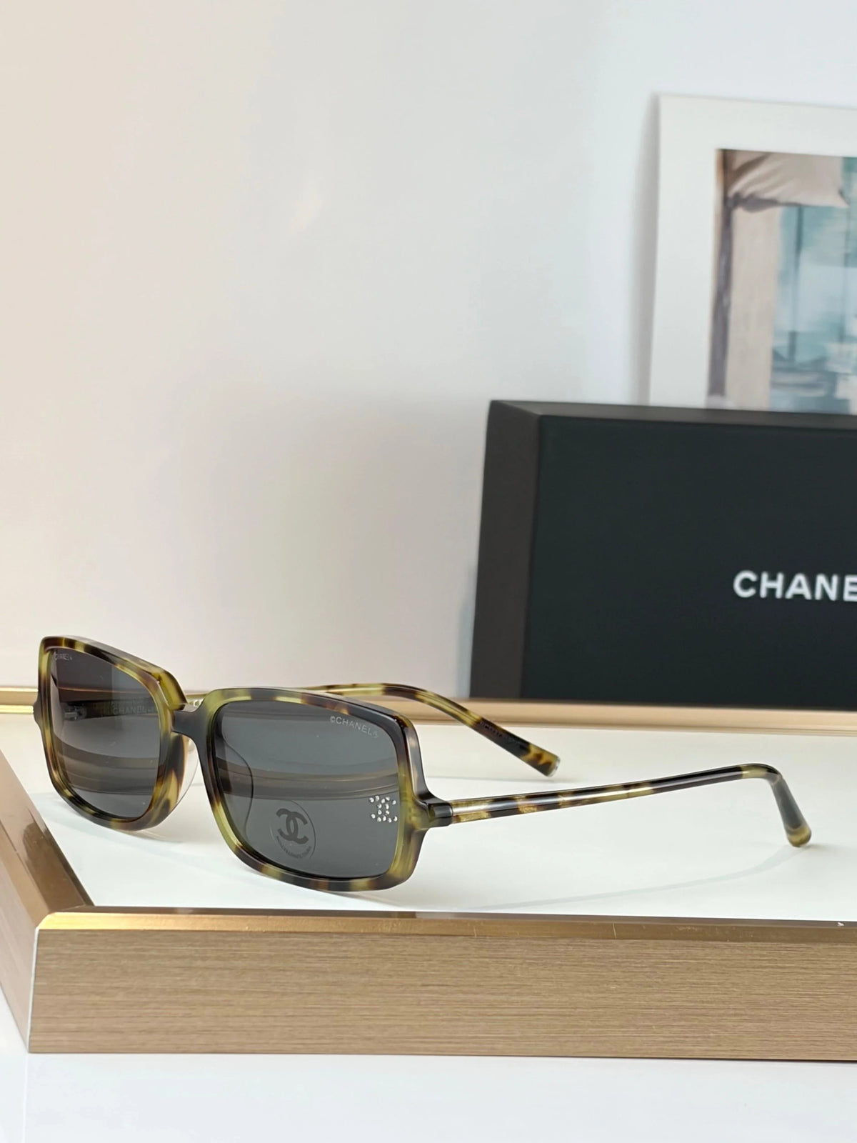 CHANEL 5043 Coco Mark Sunglasses Brown 55mm Square Chanel Eyewear  🖤