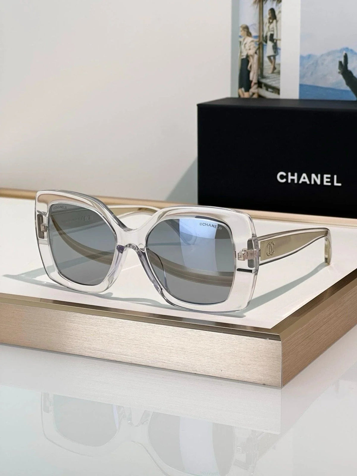 CHANEL 9173  Square Sunglasses - Silver Pink Mirror - Chanel Eyewear  🖤
