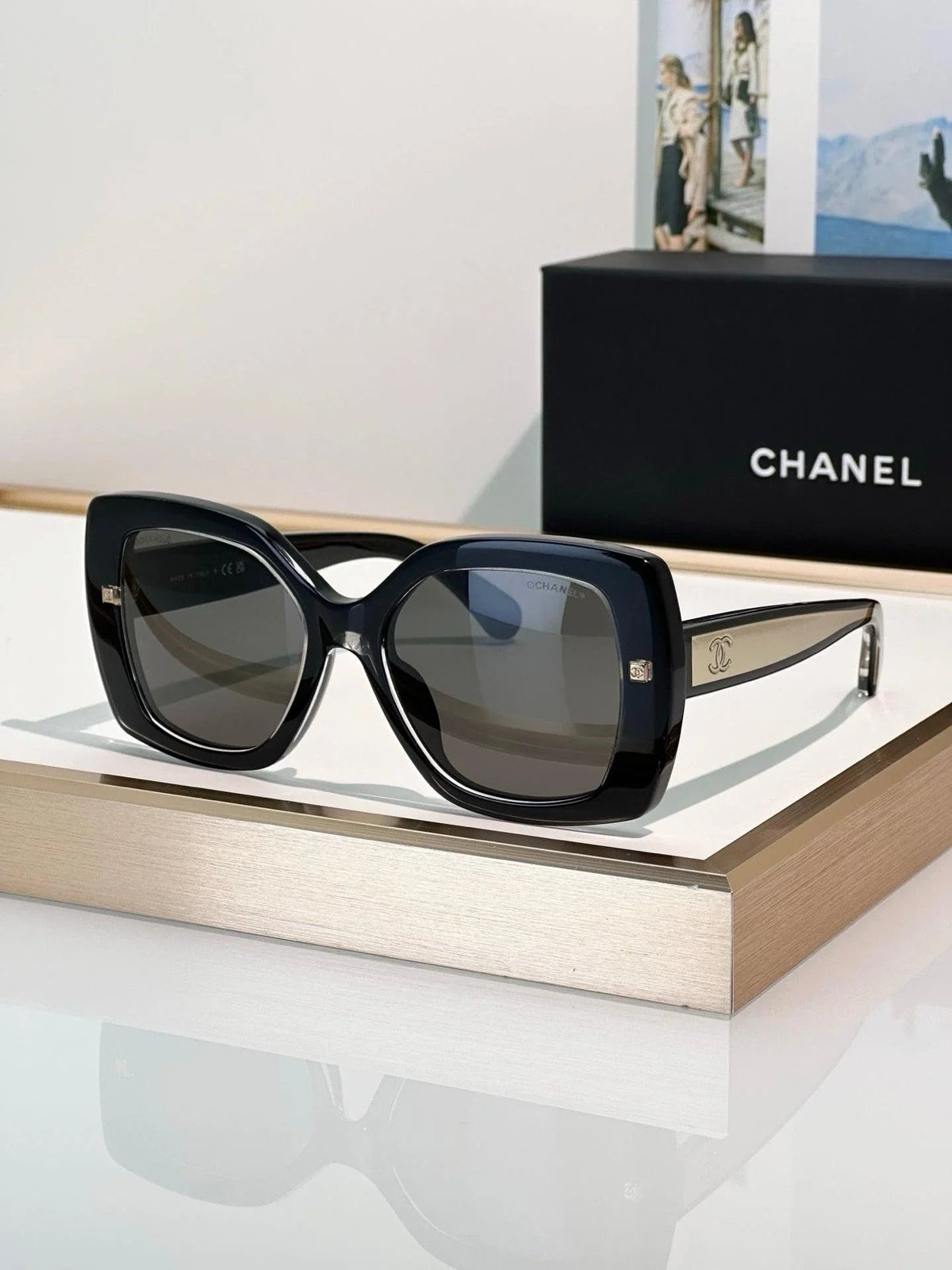CHANEL 9173  Square Sunglasses - Silver Pink Mirror - Chanel Eyewear  🖤