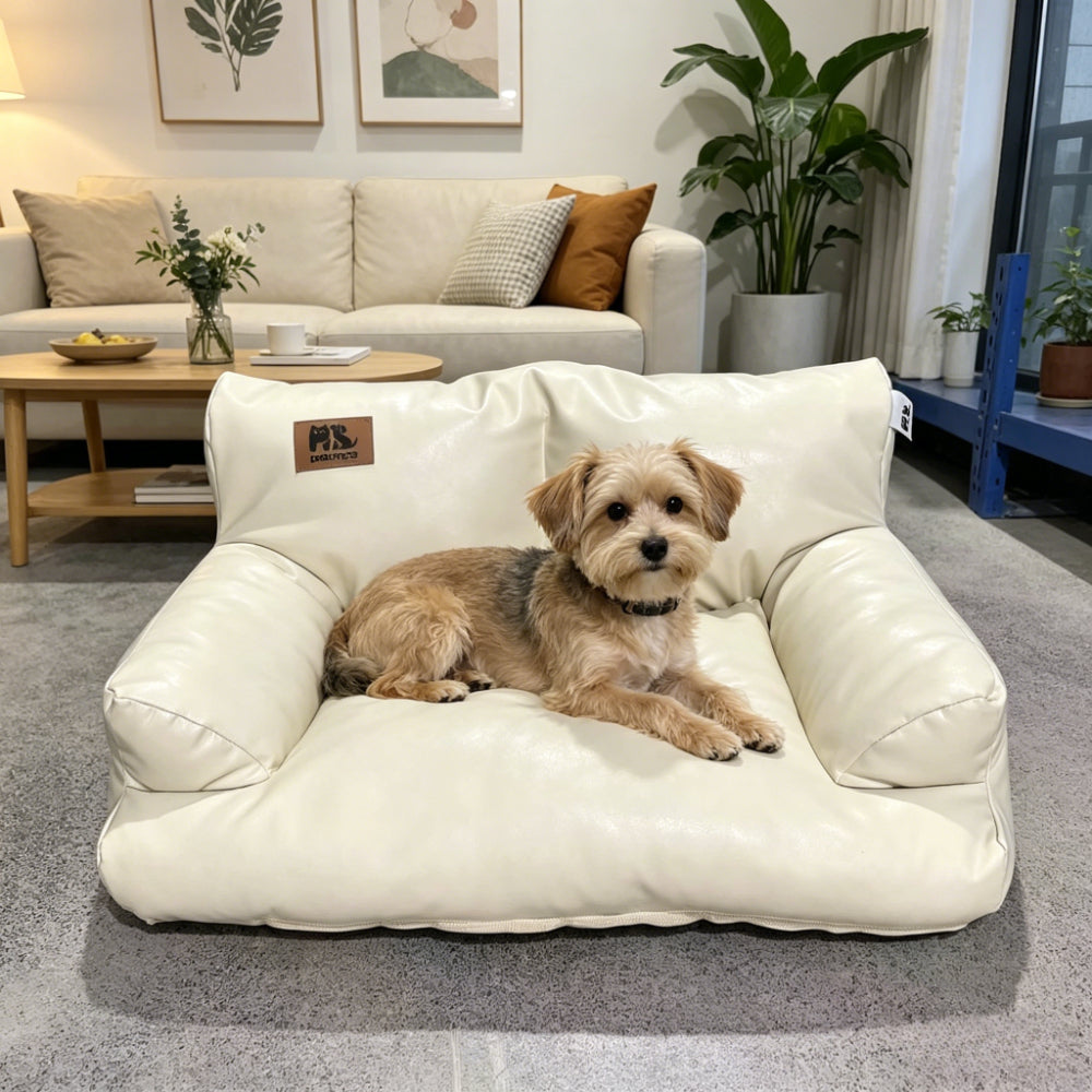 Bed Suitable for Small Dogs & Cats - Retro Oil Wax Couch Bed, Portable Travel Bed with Washable, Compact Indoor/Outdoor Furniture for Home, Bed, Balcony - Cozy Durable Bedding for Puppies & Kittens
